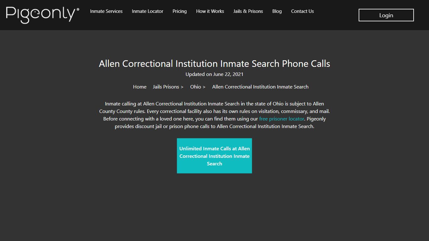 Allen Correctional Institution Inmate Search Calls | Ohio