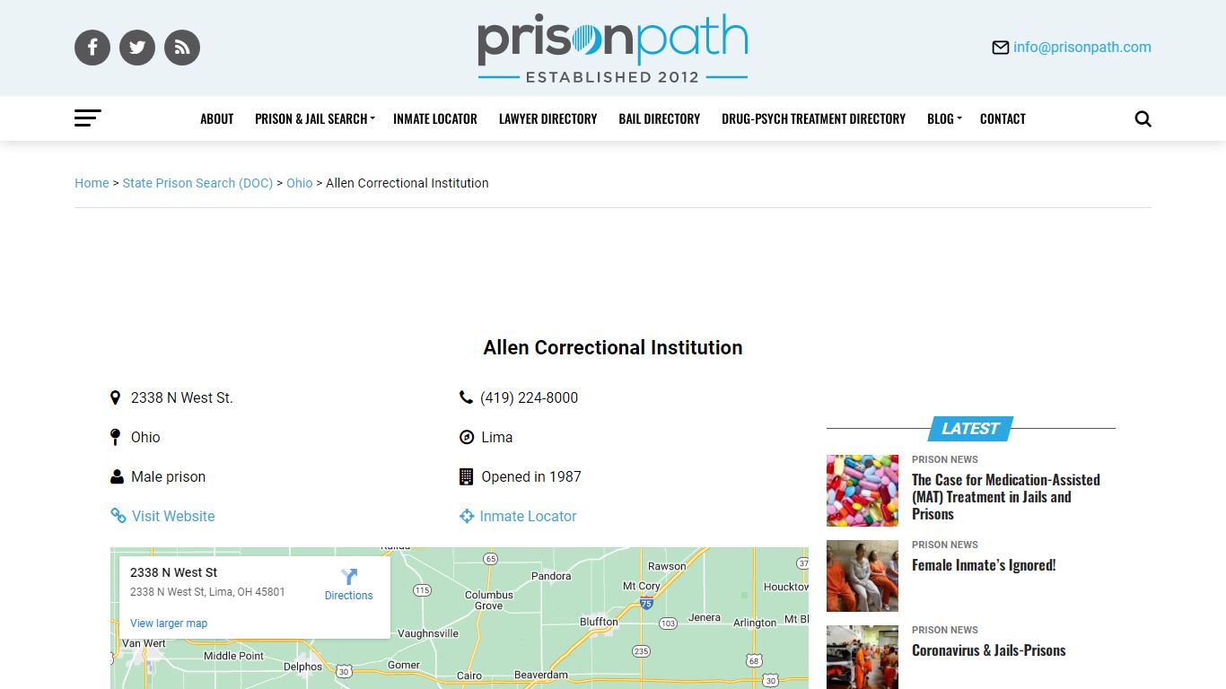 Allen Correctional Institution - Prison Inmate Search ...